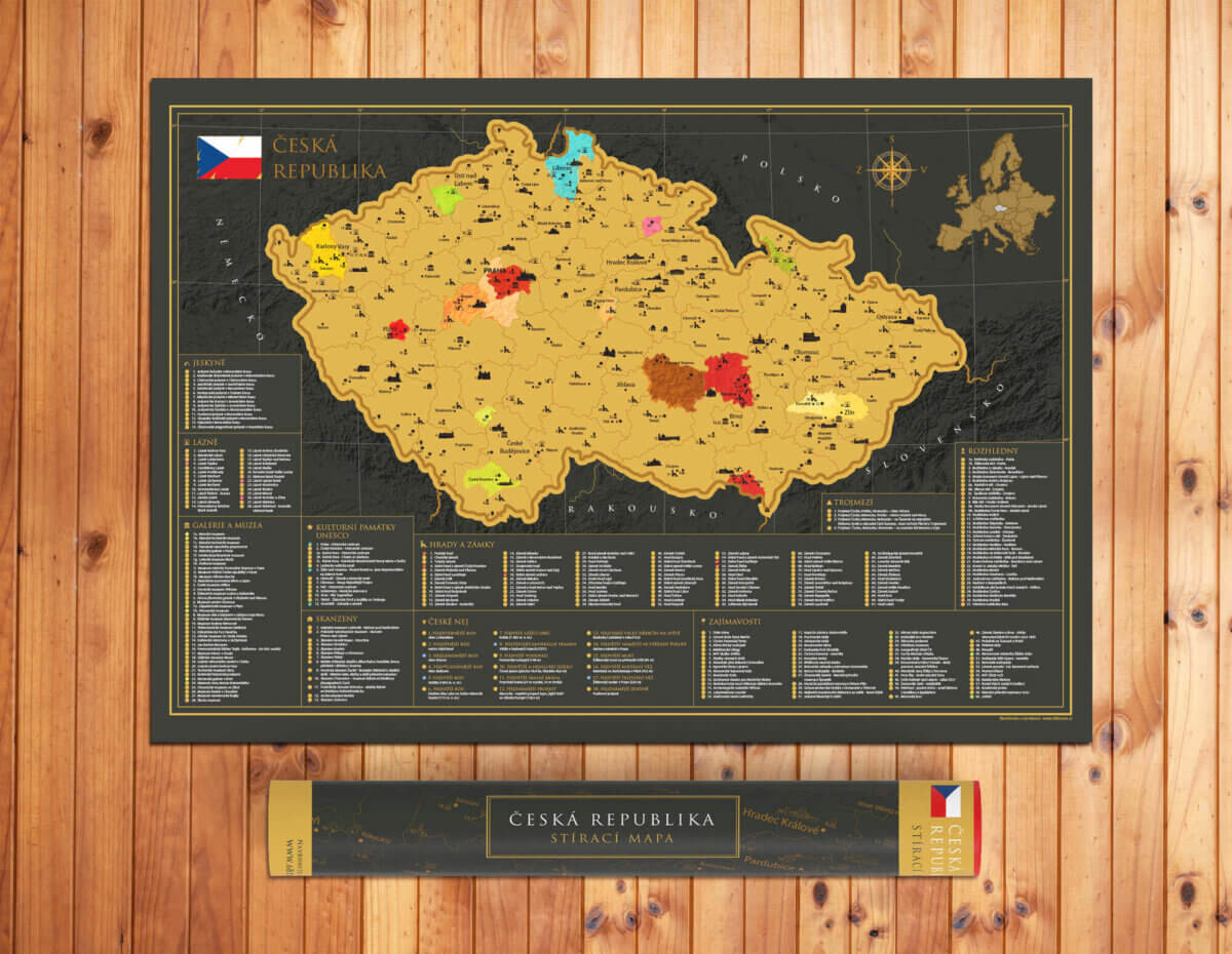 Mapa para raspar de la República Checa