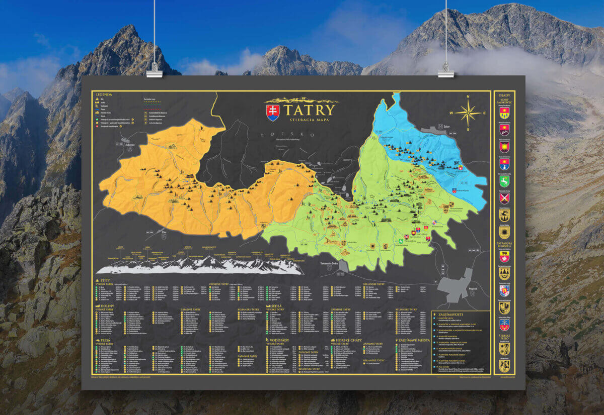 Mapa para raspar de los montes Tatra