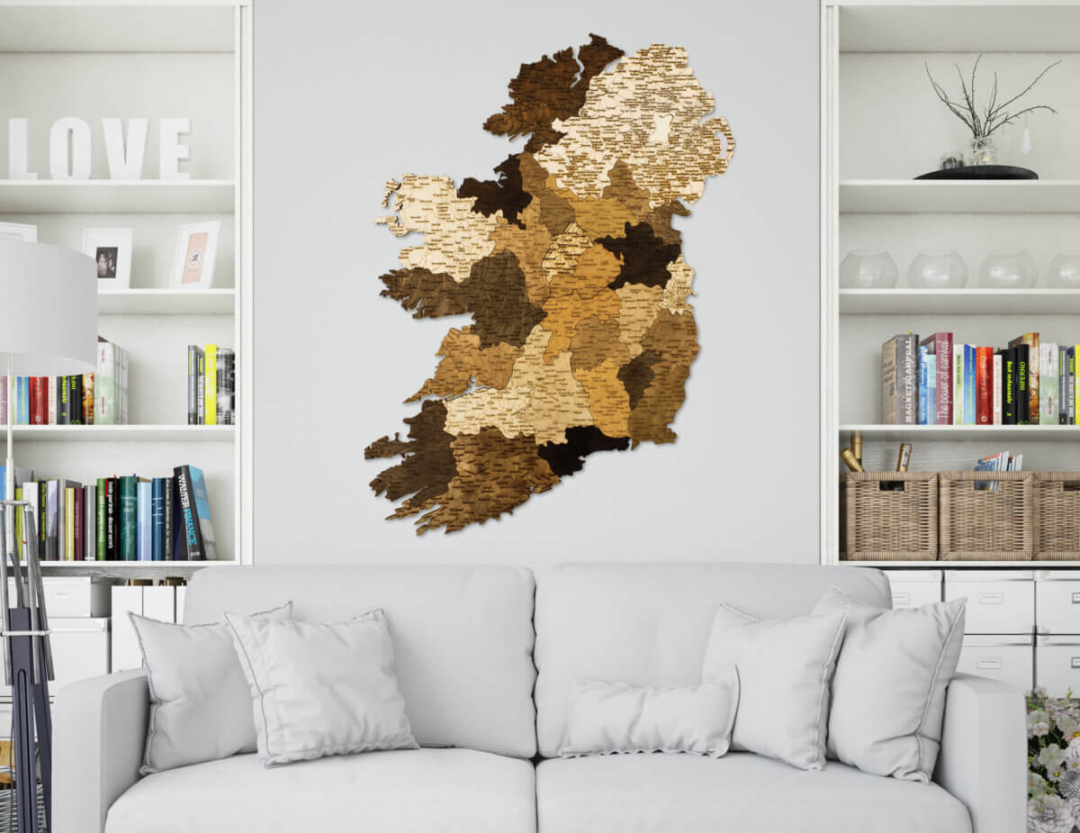 Mapa de madera de Irlanda