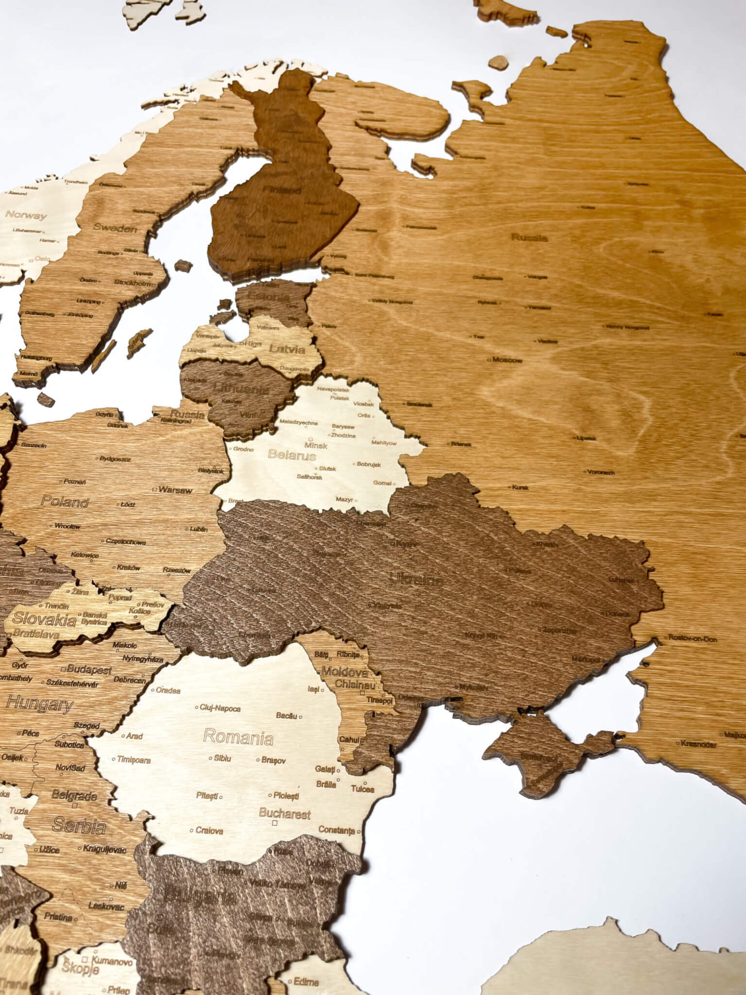 Eastern Europe - Wooden Map of Europe