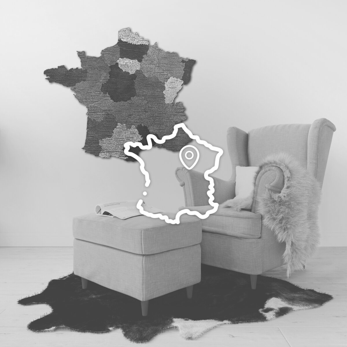 Mapas de países de madera