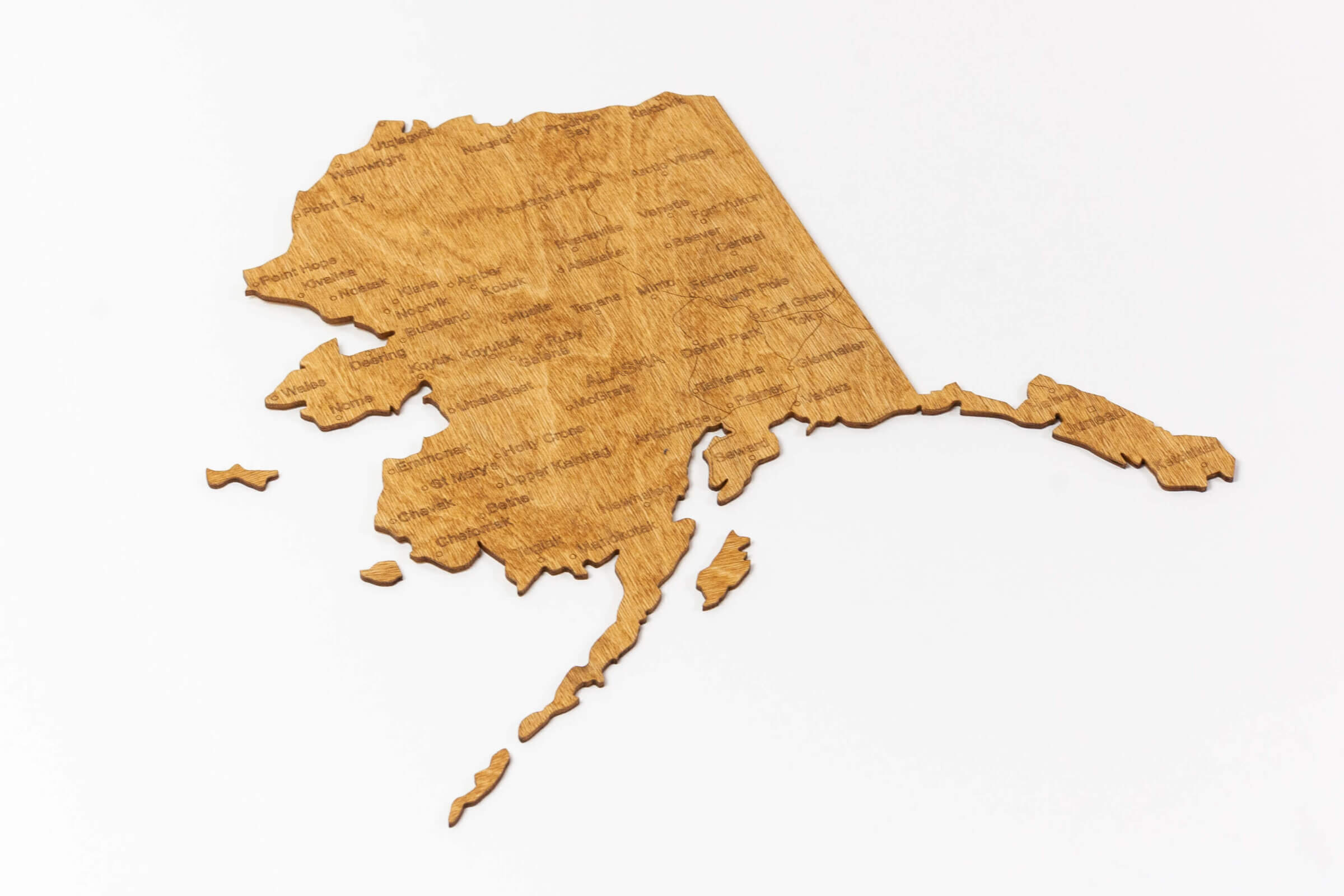 Mapa de madera 3D de EE. UU. - Alaska